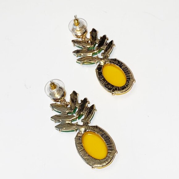 Vintage Pineapple Novelty Pierced Earrings Summer Fun Dangling Acrylic - Picture 4 of 4